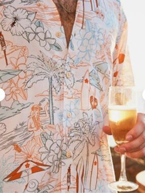 Kenny Flowers “The Island Time” Tropical Hawaiin SS Button-Down Shirt